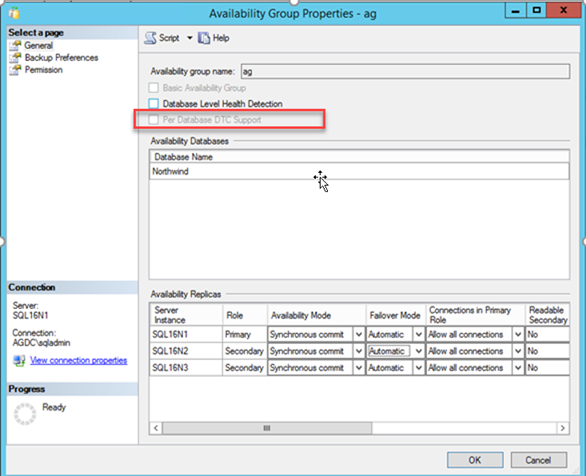Per Database DTC Support